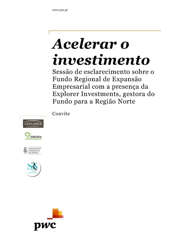 Nuno Prata será orador em Workshops sobre como Acelerar o investimento