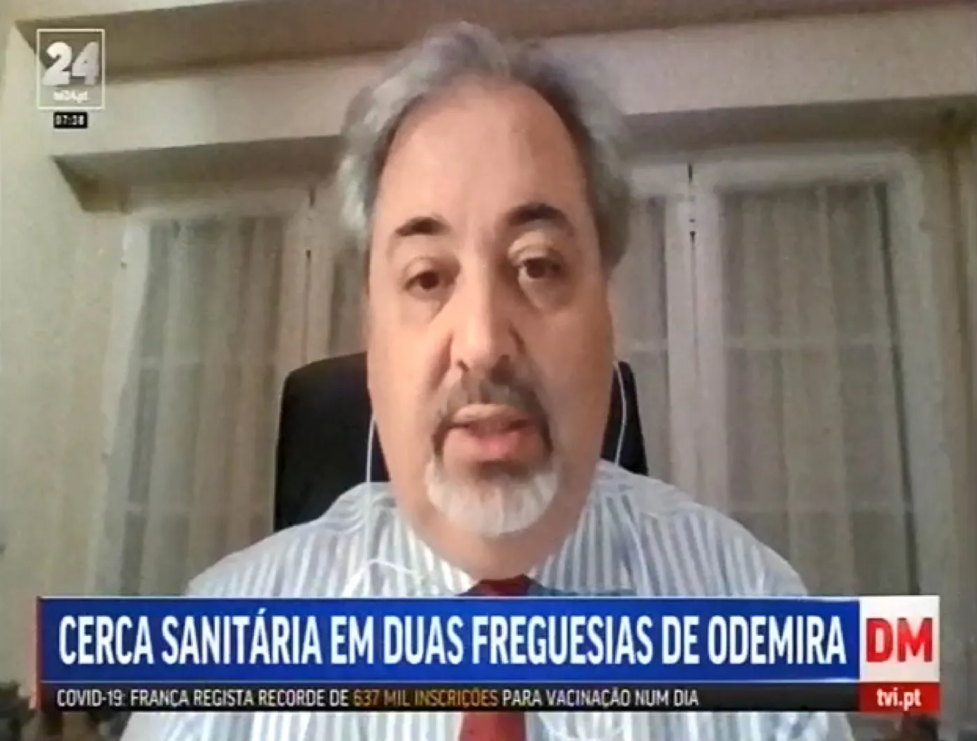 José Luís Moreira da Silva à TVI24 . Cerca sanitária em duas freguesias de Odemira
