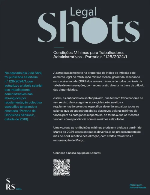 SRS Legal Shots - Condições Mínimas para Trabalhadores Administrativos - Portaria n.º 128/2024/1