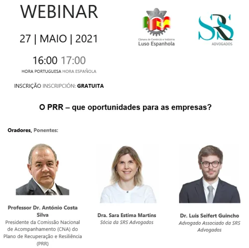 WEBINAR | O PRR – que oportunidades para as empresas? | 27 MAIO 2021