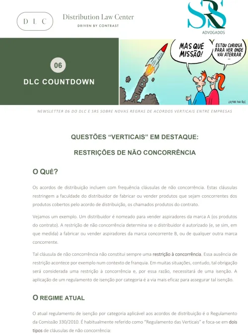 QUESTÕES “VERTICAIS” EM DESTAQUE: AGÊNCIA (RESTRIÇÕES DE NÃO CONCORRÊNCIA)