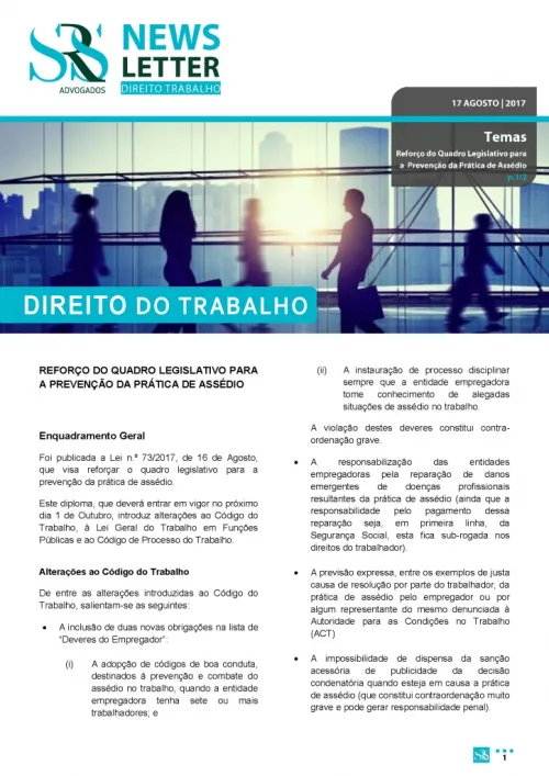 Newsletter Direito do Trabalho | 17 Agosto