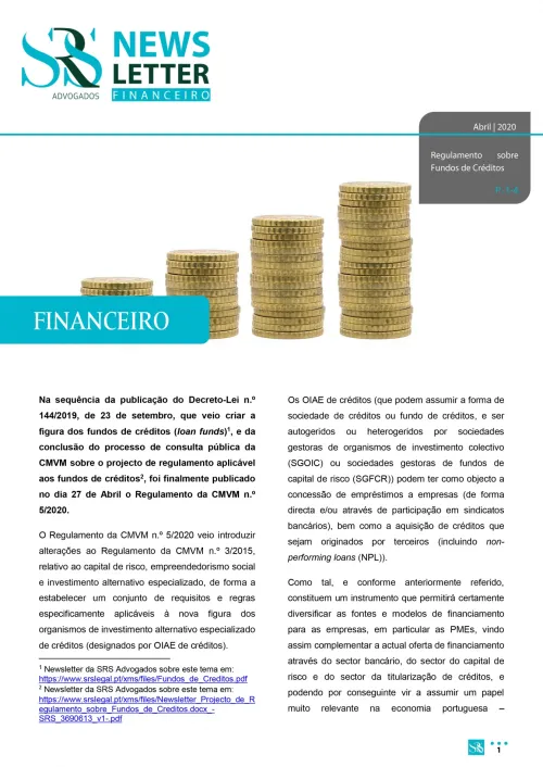 Newsletter Financeiro | Regulamento CMVM sobre Fundos de Créditos