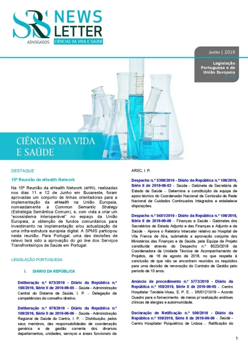 Newsletter Life Sciences | Novidades Legislativas | Junho