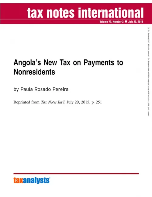 Angolaâs New Tax on Payments to Nonresidents