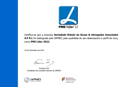 SRS Legal obtém Estatuto PME Líder 2022