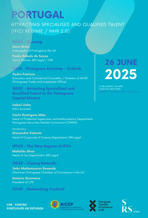 SRS Legal promotes conference Portugal - Attracting specialised and qualified talent in London