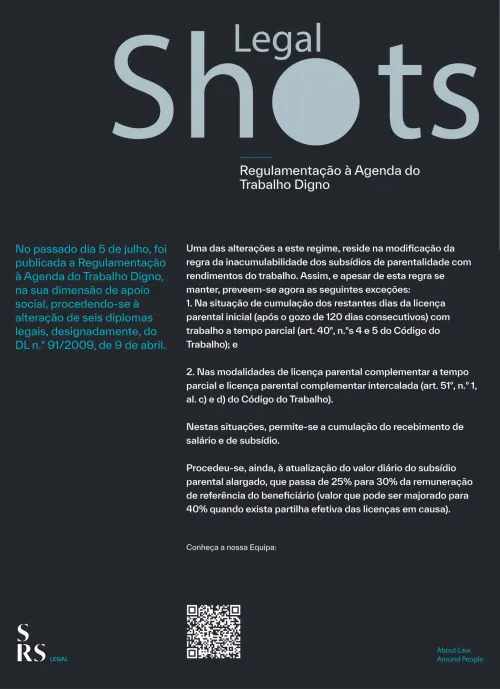 SRS Legal Shots - Regulamentação à Agenda do Trabalho Digno 