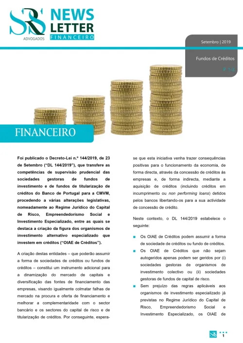 Newsletter Financeiro | Fundos de Créditos