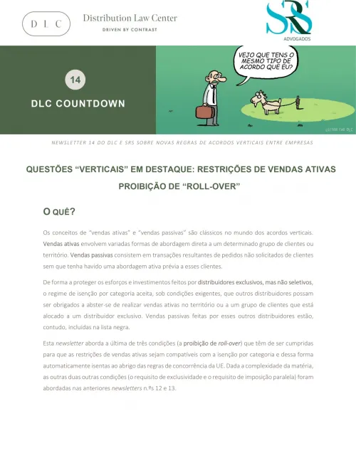 QUESTÕES VERTICAIS EM DESTAQUE - RESTRIÇÕES DE VENDAS ATIVAS (PROIBIÇÃO DE “ROLL-OVER”)