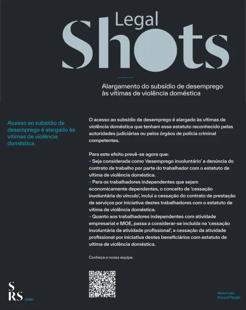 SRS Legal Shots - Alargamento do subsídio de desemprego às vítimas de violência doméstica