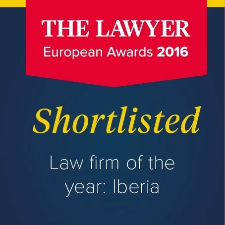 SRS na shortlist dos "The Lawyer European Awards" para "Law firm of the year: Iberia"