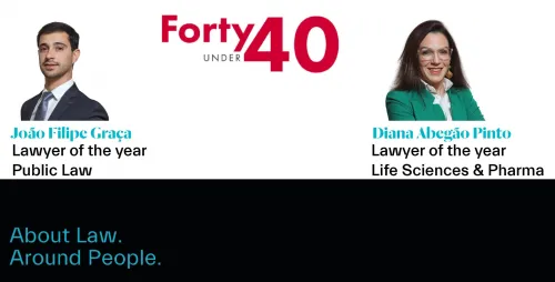 Diana Abegão Pinto and João Filipe Graça are "Lawyer of the Year" at the Iberian Lawyer Forty Under 40 Awards
