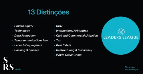 Leaders League inclui SRS entre melhores sociedades de advogados em Portugal em 13 áreas de prática