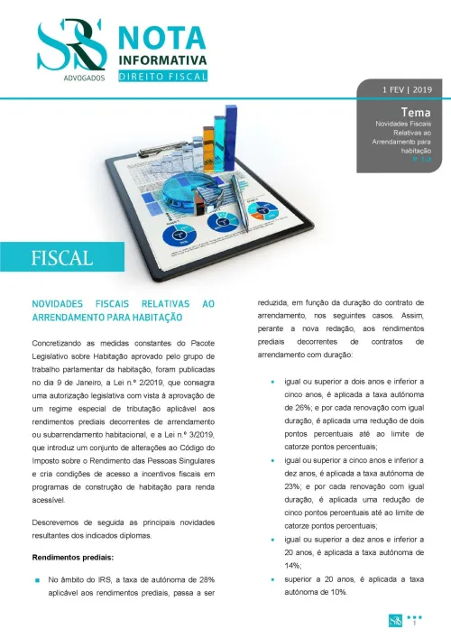 Nota Informativa | Novidades Fiscais relativas ao Arrendamento para Habitação