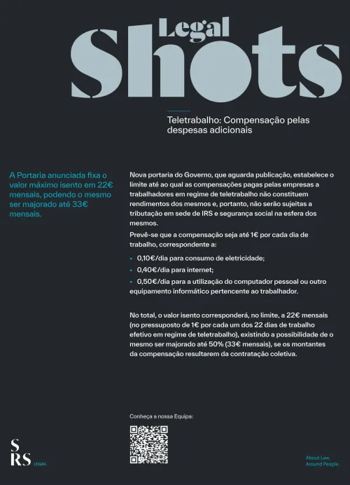 SRS Legal Shots - Teletrabalho: Compensação pelas despesas adicionais