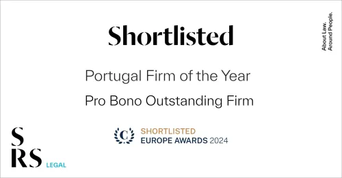SRS Legal shortlisted "Portugal Firm of the Year" and "Pro Bono Outstanding Firm", by Chambers Europe Awards 2024