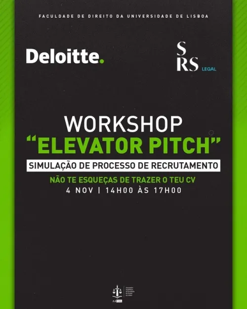 SRS Legal participates in the "Elevator Pitch" of the University of Lisbon's School of Law Academic Association
