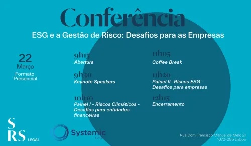 SRS Legal e Systemic organizam conferência "ESG e a Gestão de Risco: Desafios para as Empresas"