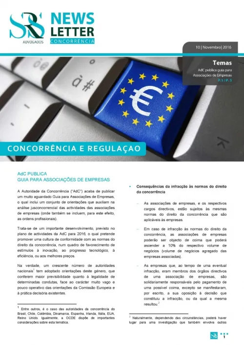 Newsletter Concorrência e Regulação | AdC publica Guia de para Associações de Empresas