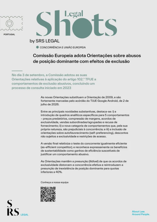SRS Legal Shots - European Commission adopts Guidelines on abuses of a dominant position with exclusionary effects