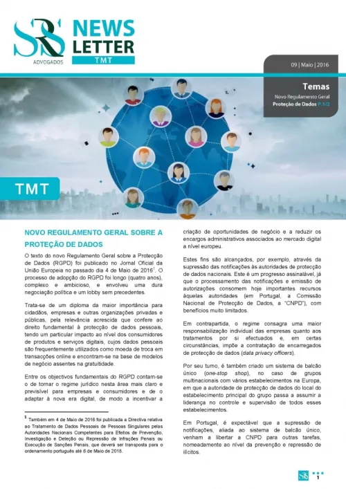 Newsletter TMT | Novo Regulamento sobre a Proteção de Dados