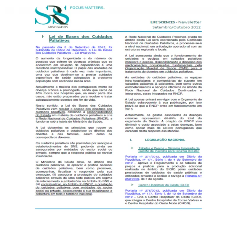 Newsletter de Life Sciences | 28 de Setembro a 2 de Outubro