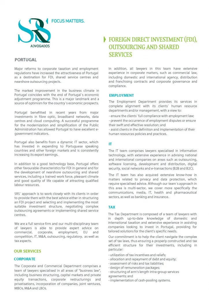 Flyer Investment Outsourcing and Shared Services 
