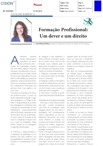 Formação Profissional: um dever e um direito