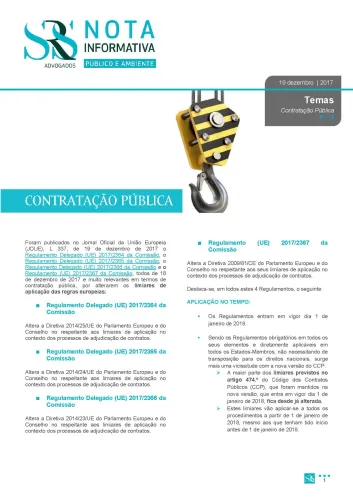 Nota Informativa | Contratação Pública