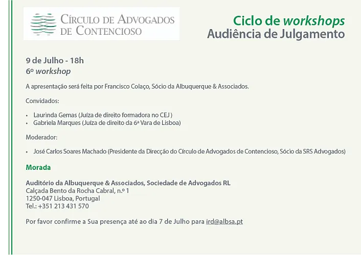6º workshop do CAC sobre Audiência de Julgamento