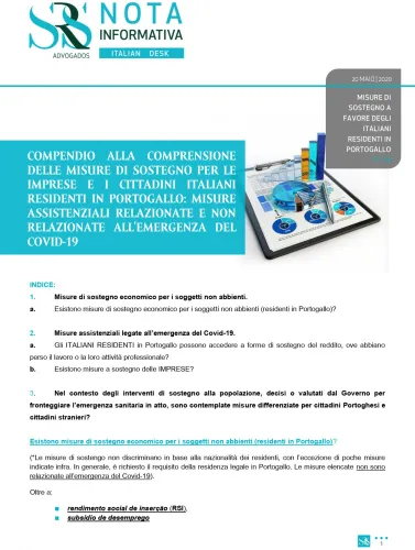 MISURE DI SOSTEGNO A FAVORE DEGLI ITALIANI RESIDENTI IN PORTOGALLO