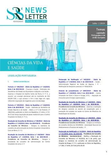 Newsletter Life Sciences | Novidades Legislativas | Julho