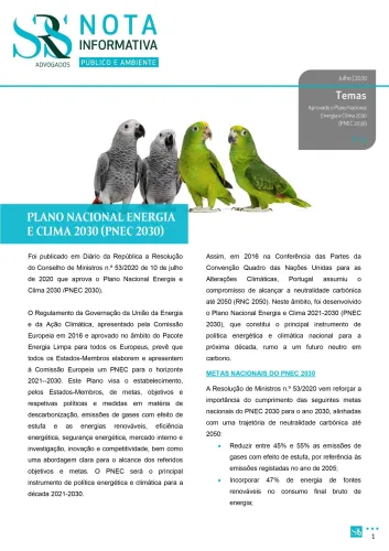 Nota Informativa | PNEC 2030 