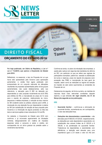Newsletter Fiscal | Orçamento do Estado 2016