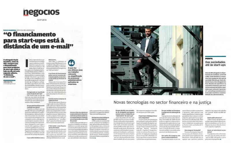 "O financiamento para start-ups está à distância de um e-mail", entrevista de Paulo Bandeira